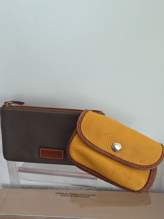 Dooney & Bourke Handbags - Dooney & Bourke Yellow and Brown Pebbled Leather Pouch Bundle, EUC